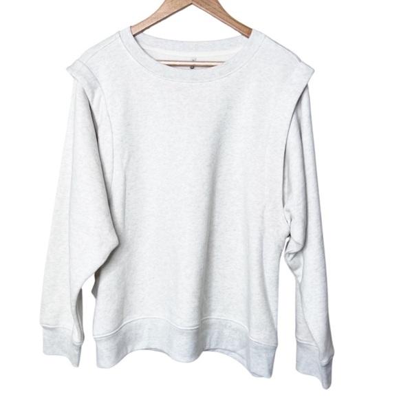 MTA Sport Light Heather Grey Basic Crew Neck Lounge Neutral Pullover Sweatshirt - Picture 1 of 16